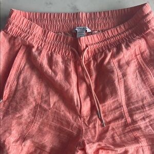 Athleta Coral Linen Shorts
